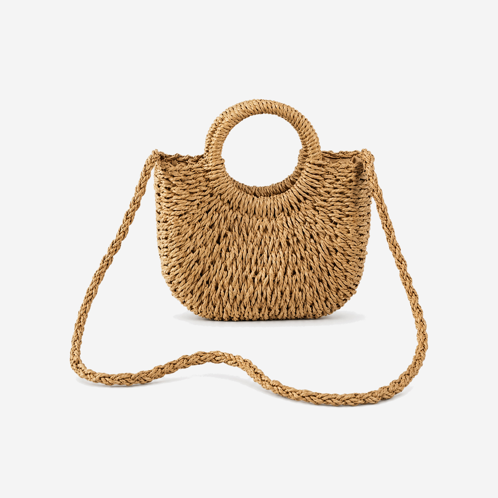 Sac en paille Mathilde — Camel