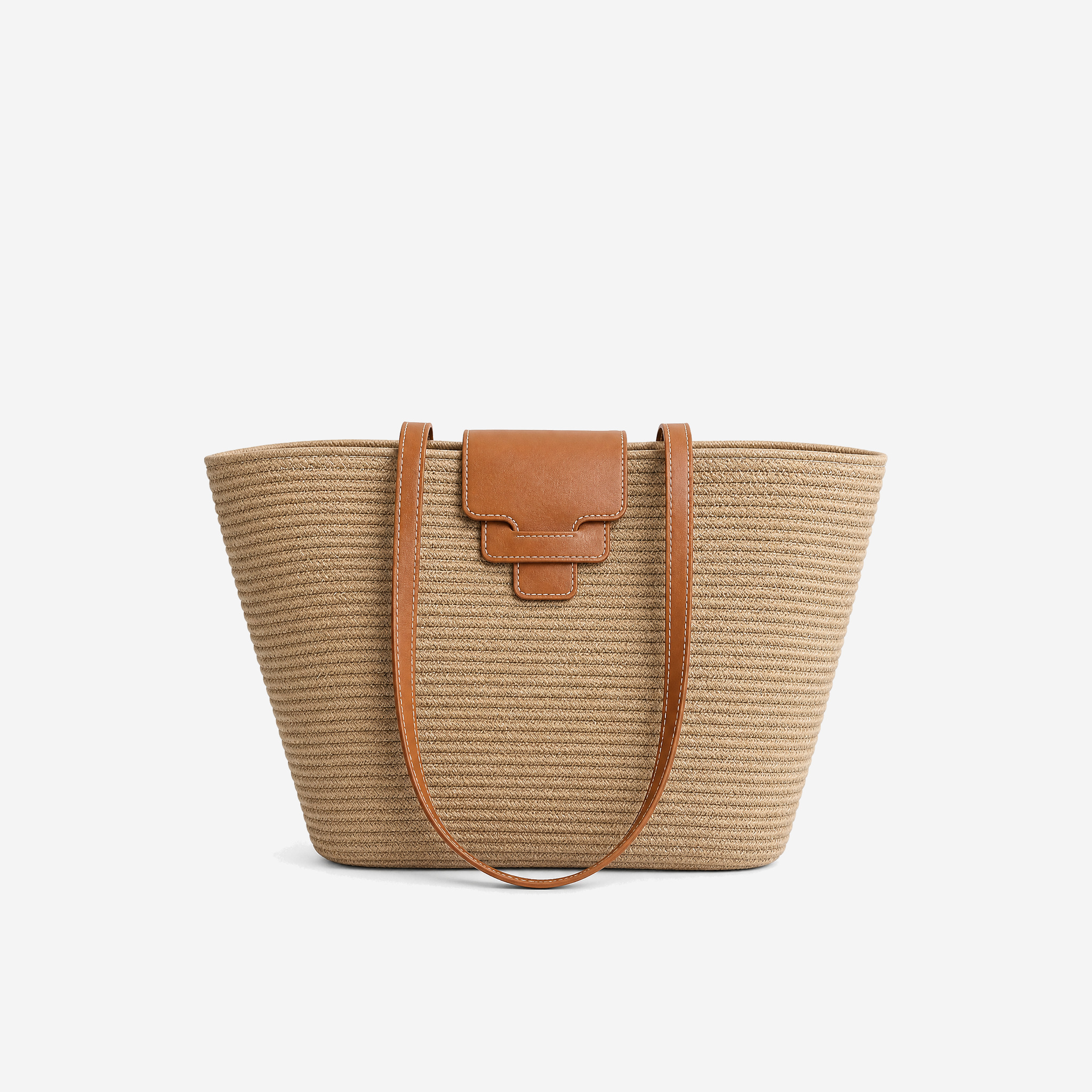 Sac en paille Sarah — Taupe