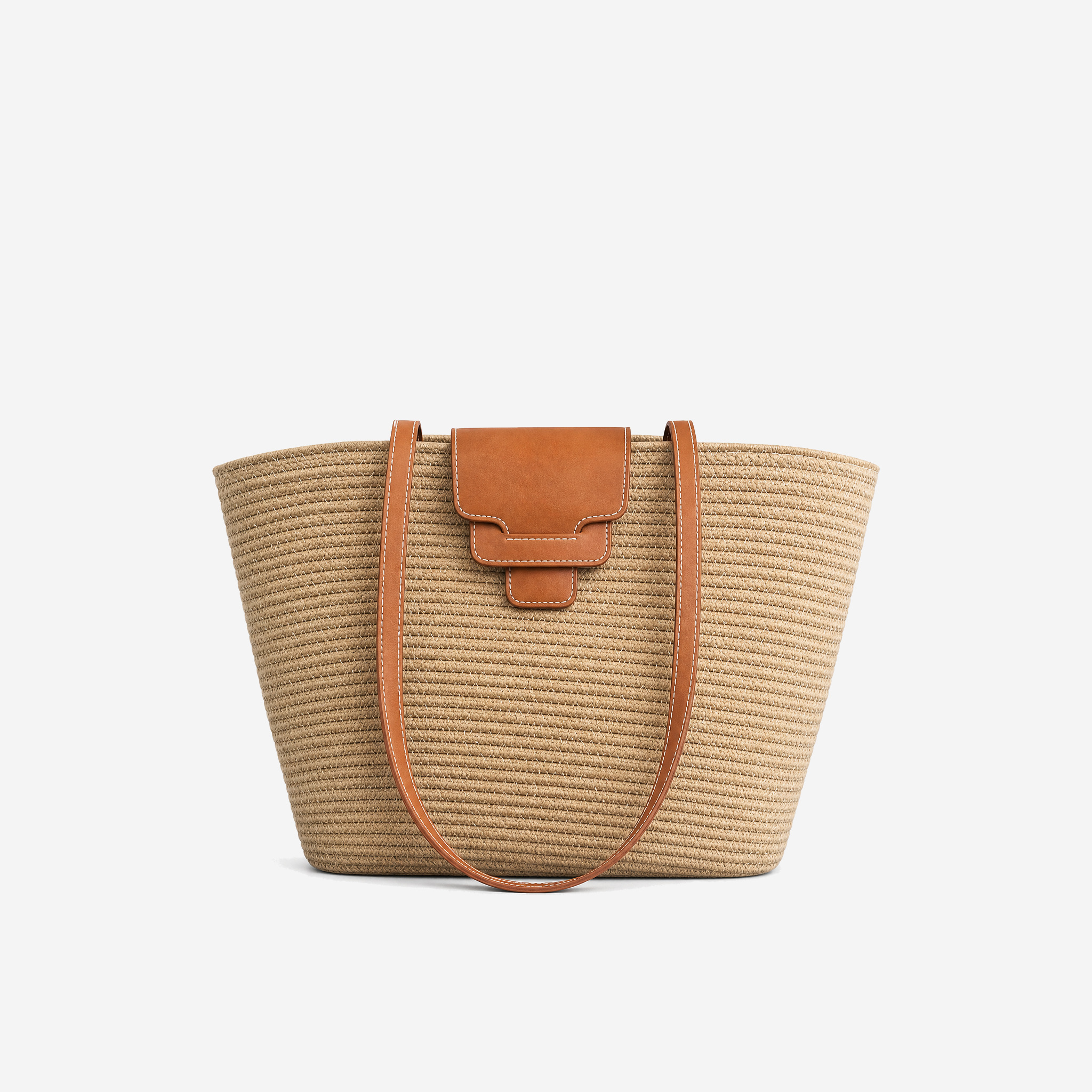 Sac en paille Sarah — Camel