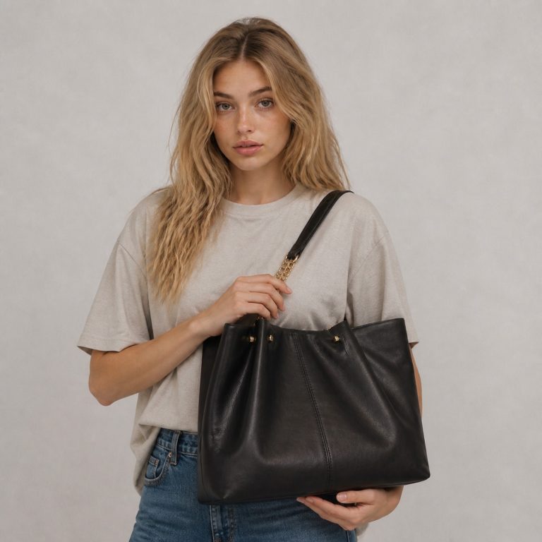 Grand tote bag — Noémie porté
