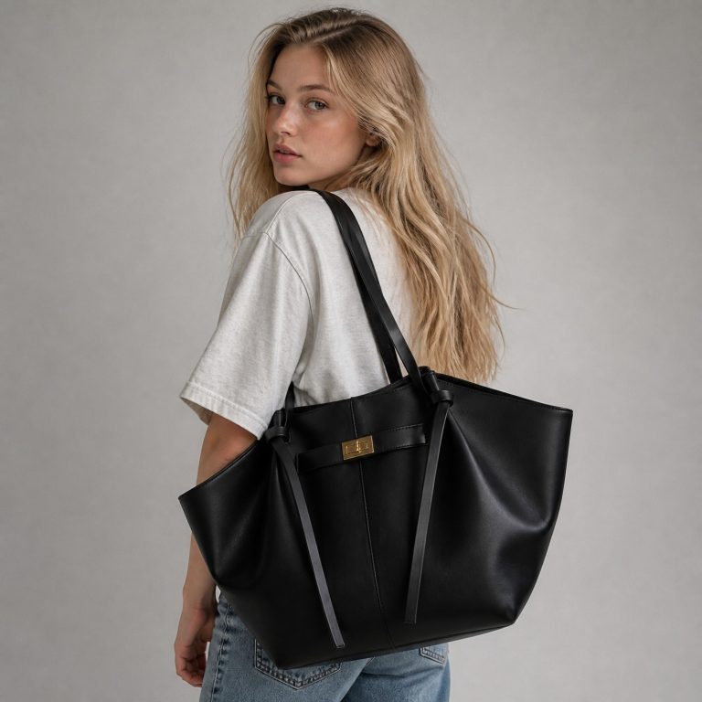 Sac de cours noir — Louna porté