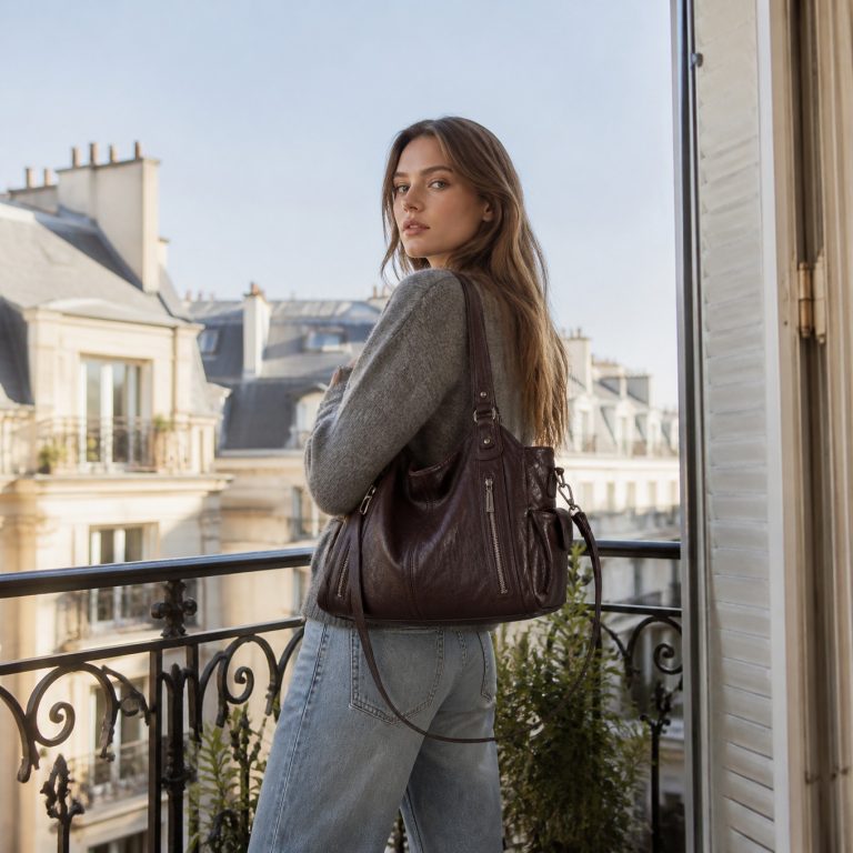 Sac bandoulière Bordeaux — Julie porté