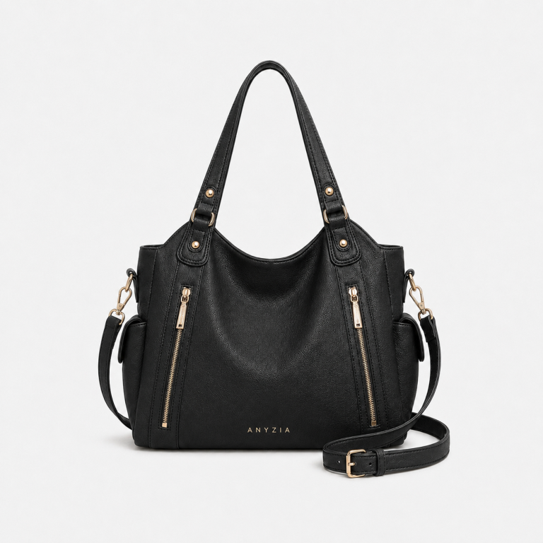 Sac à main en cuir véritable noir — Vivienne